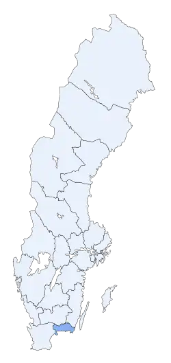 Poziția regiunii Blekinge län