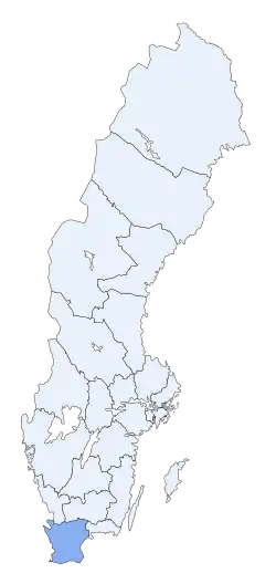 Poziția regiunii Skåne län