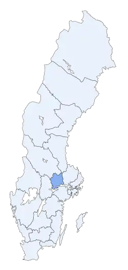 Poziția regiunii Västmanlands län