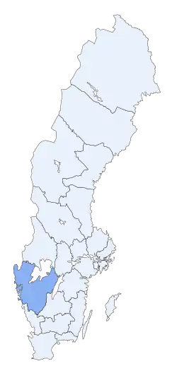 Poziția regiunii Västra Götalands län