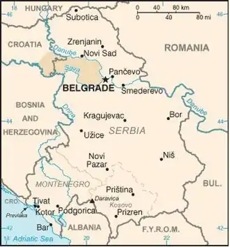 Poziția regiunii Srem