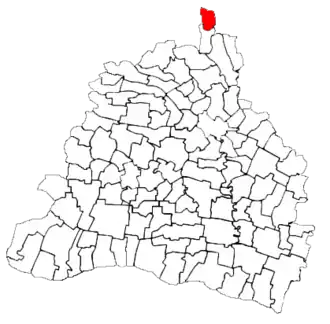 Amplasarea în cadrul județului