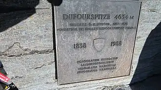 Placă de vărf pe Dufourspitze