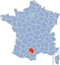 Poziția regiunii Tarn