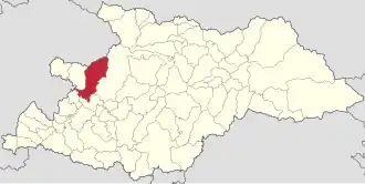 Poziția localității Tăuții-Măgherăuș