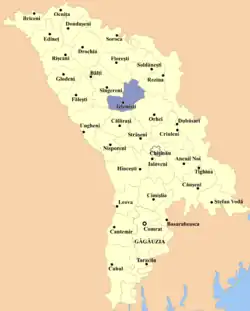 Poziția localității Telenești