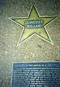 Steaua lui Tennessee Williams de pe Aleea Celebrităților ("Walk of Fame") din Saint Louis, &nbsp;Missouri,  Statele Unite ale Americii.