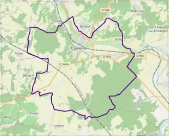 Poziția localității Tonnerre