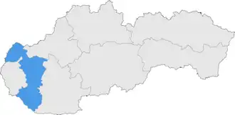 Poziția regiunii Trnavský kraj