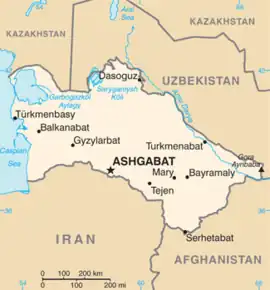 Poziția localității Aşgabat