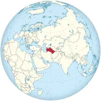 Localizarea Turkmenistanului