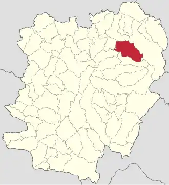 Amplasarea în cadrul județului