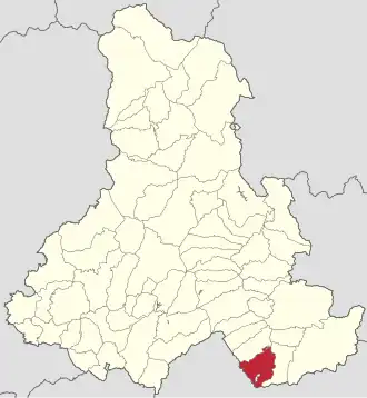 Localizare în cadrul județului Harghita