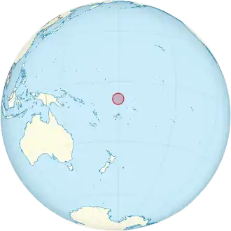 Amplasarea de Tuvalu (roșu) în Oceanul Pacific
