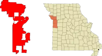 Poziția localității Kansas City