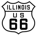 Panou al drumului Route 66 în Illinois