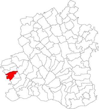 Amplasarea în cadrul județului