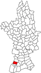 Amplasarea în cadrul județului