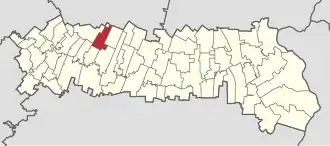 Amplasarea în cadrul județului