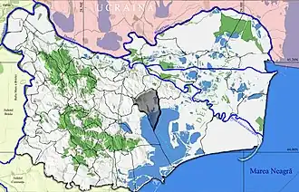 Amplasarea în cadrul județului