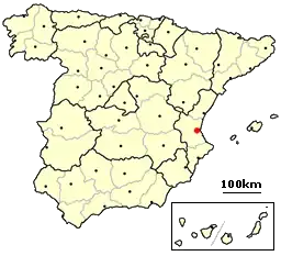 Poziția localității Valencia