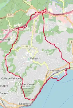 Poziția localității Vallauris