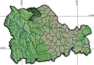 Amplasarea în cadrul județului