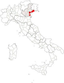 Poziția regiunii Provincia di Venezia
