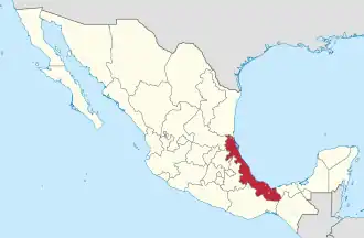 Poziția localității Statul Veracruz