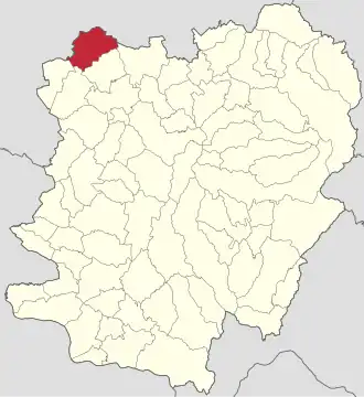 Amplasarea în cadrul județului