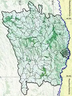 Amplasarea în cadrul județului