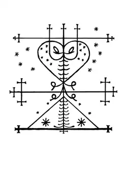 „Veve” pentru Vaudou Loa numită „Maman Brigitte”