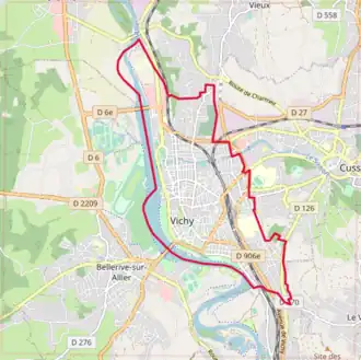 Poziția localității Vichy