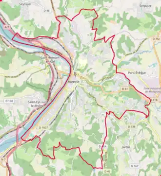 Poziția localității Vienne