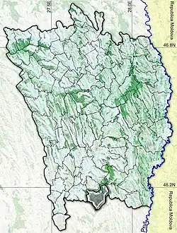 Amplasarea în cadrul județului