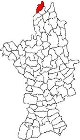 Amplasarea în cadrul județului