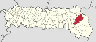 Amplasarea în cadrul județului