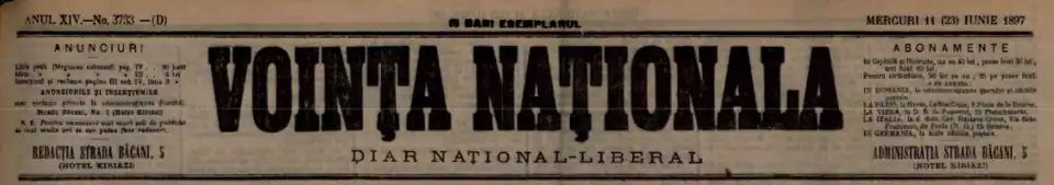 Voința Națională, București, 1897. (1)