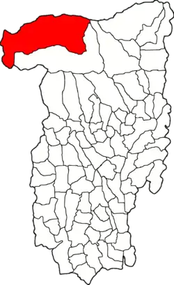 Amplasarea în cadrul județului