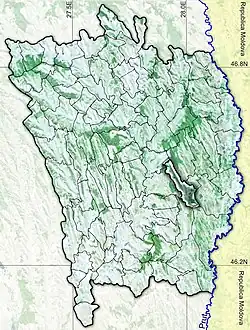 Amplasarea în cadrul județului