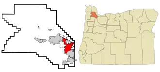 Poziția localității Beaverton