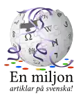 Logoul pentru Wikipedia în suedeză: 1 000 000 de articole  (iunie 2013)