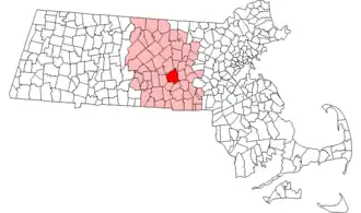 Poziția localității Worcester