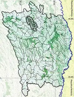 Amplasarea în cadrul județului