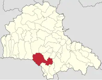 Localizarea în cadrul județului