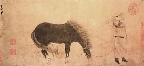 Bărbat și calul său în vânt, dinastia Yuan