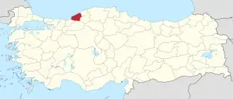 Poziția provinciei Zonguldak în Turcia