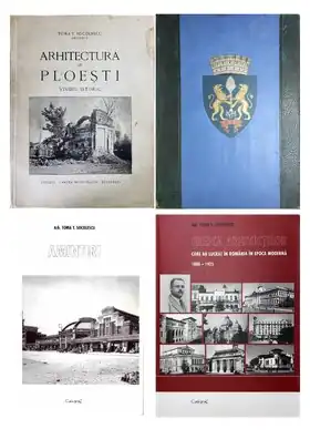 Cărțile lui Toma T. Socolescu, și monografia orașului Ploiești (dreapta sus).