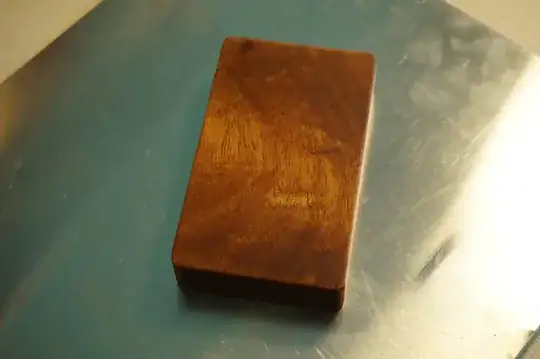 finished piece, noticeable chip