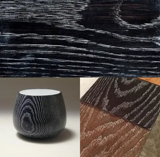 Dark-stained wood + liming wax